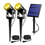 Estaca Led Solar 2x1w Exterior Jardin 2 Niveles Alta/baja