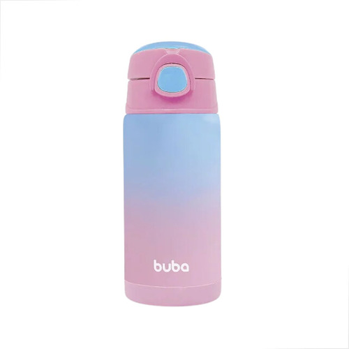 Garrafa Térmica Infantil Com Canudo Aço Inox 400ml Buba