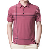 Polo De Seda Helada Con Solapa Para Hombre