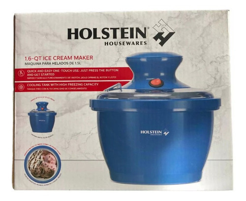 Maquina De Helados Holstein Housewares. Capacidad De 1.5lt. Frecuencia 60hz