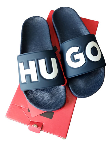 Sandalias Hugo Azul Marino Talla 7 Us, 40 Eur, 25.5 Mex !!