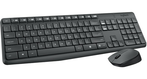 Teclado E Mouse Logitech Mk235 Wireless Usb Sem Fio Cinza