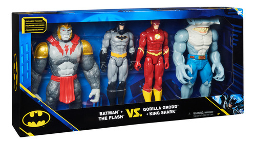 Set 4 Figuras Batman,flash,gorilla Grodd,king Shark 30 Cm