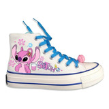 Nuevo Tenis De Stitch De Lona Con Grafiti + Calcetines +