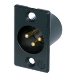 Neutrik Conector Canon Macho Chasis Negro Nc3mpb