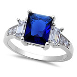Oxford Diamante Co Simulado Azul Zafiro Y Cubic Zirconia.925