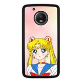 Funda Protector Para Motorola Moto Sailor Moon Fondo Rosa
