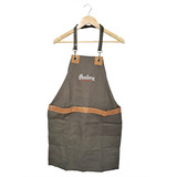 Delantal Gabardina Unisex Cocina Parrilla Gastronomía Hudson Color Verde Diseño De La Tela Liso