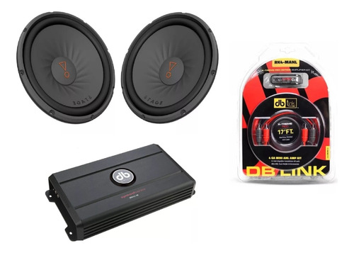 Kit 2subwoofer Jbl Stage122d+amplificador+kit De Instalacion