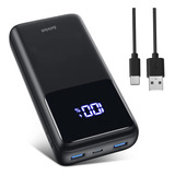 Power Bank 26800mah Saiviek S2023 Batería Externa 22.5w Carga Super Rápida Compatible Para Android,iPhone,cargador Portátil Pila Con Pantalla Led,banco De Energía Con 3 Salidas Tipo C Y Usb,negro