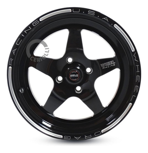 Roda Weld Rts Aro 15 Tala 4 4x100 Black Racing 2 Rodas C65 Cor Black Tala 4 4x100