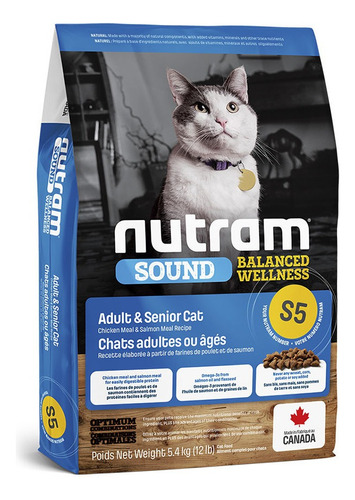 Alimento Nutram S5 Balanced Wellness Para Gatos Senior 5.4kg