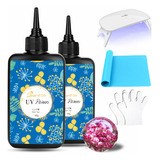 Bsrezn Kit De Resina Uv Mejorado Con Luz - 7.05oz De Resina