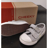 Zapatillas Cheecky Derby Gris Melange Con Abrojo 25 Poco Uso