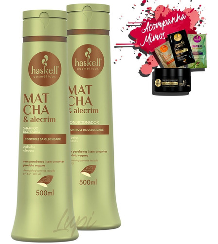 Kit Haskell Matcha E Alecrim Shampoo Condicionador 500ml