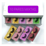 10 Pares De Pestañas Postizas 3d Mink. Mixtas.