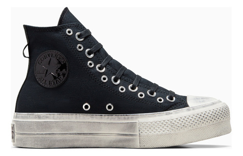 Tenis Mujer Converse Plataforma All Star Lift High Punk Negr