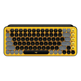 Teclado Mecânico Sem Fio Pop Keys Blast Amarelo Logitech Idioma Português Brasil