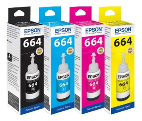 Pack 4 Tintas Epson 664 Originales