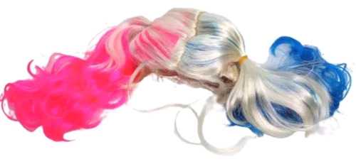 Peruca Alerquina Rosa E Azul Cabelo Sintético  Fantasia 