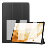 Mica +funda Para Galaxy Tab S9 Plus / S9 Fe Plus Smart Negro