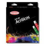 Set De 24 Pinturas Acrílicas En Tubos 12 Ml - Artel Color 24 Colores