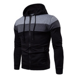 Sudadera Con Capucha Y Cremallera Deportiva Informal Hombre