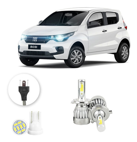 Kit Lampadas Led Fiat Mobi 2016 A 2020 H4 20000lm