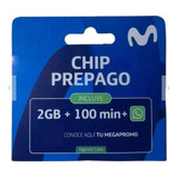 Chips Movistar Prepago Carga Inicial 100 Min + 2 Gb