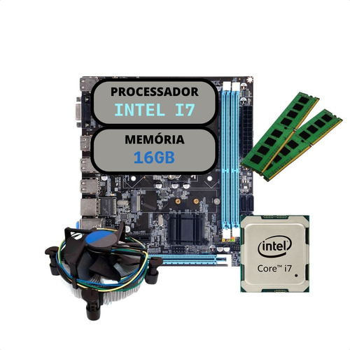 Kit Upgrade Pc Intel Core I7 Placa Mãe H61 16gb Ddr3 Cooler