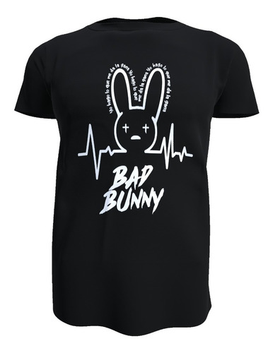 Polera Bad Bunny, El Conejo Malo, 100% Algodón