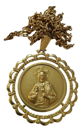 Cadena De Oro Macizo Medalla Jesús Oro 