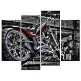Quadro Mosaico 5 Peças Harley Davidson Moto Top Lançamento