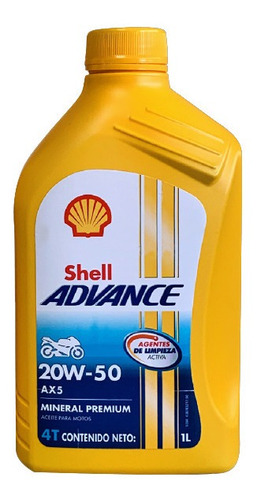 Aceite Mineral Shell 4t Ax5 20w50 Jaso Ma2 Ram