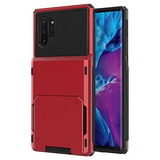 Funda Cartera Para Samsung Galaxy Note 10 Plus Rojo Goma Tpu