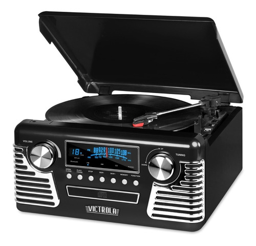 Tocadisco Victrola Vinilos Usb Aux Mp3 Bluetooth Cd + Radio