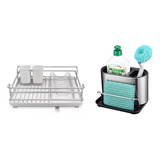 Set Cocina Secaplatos Organizador Vajilla Porta Esponja 