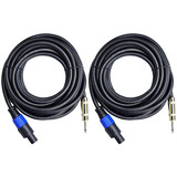 Pack 2 Cables Bafle Speakon Plug 50 Mts 2x1,5 Mm Profesional