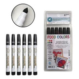 Fibra Marcador Tinta Comestible Negro X6 Food Color