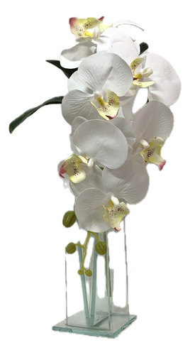 Orquídea Siliconada C Folhas E Raízes C 92cm Flores Arranjos