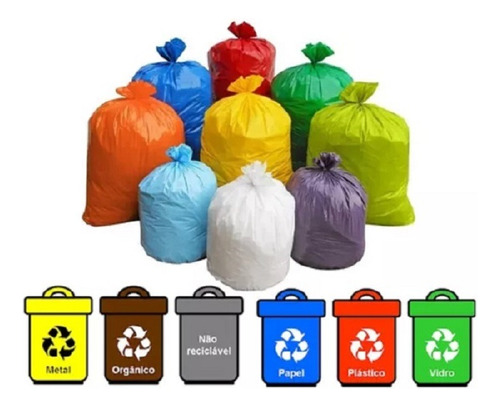 Saco De Lixo Colorido 15l Litros 100 Un Reforçado Escolha 