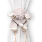  Abraçadeira Prendedor Cortina Bebê Elefante Cinz Kit 2 Peça