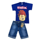 Conjunto Infantil - Roblox Camiseta Com Bermuda