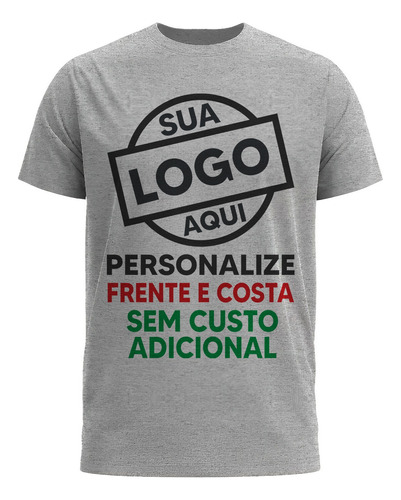 Camiseta Personalizada Plus Size Eg Foto Logomarca Empresa