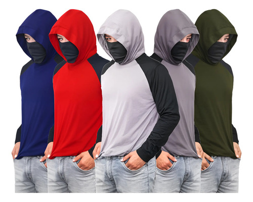 Playera Manga Larga Calada Combo 5 Piezas Delgada Con Envio