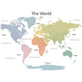 Adhesivo De Mapa Mundial Pastel Para Paredes Infantiles