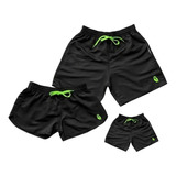 Kit 3 Shorts Família Combinando Bermuda Pai Mãe Filho Coruja