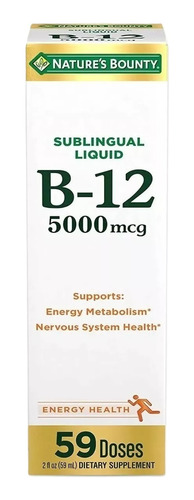 Vitamina B12 5000 Mcg, Nature's Bounty, Gotas 59 Ml.