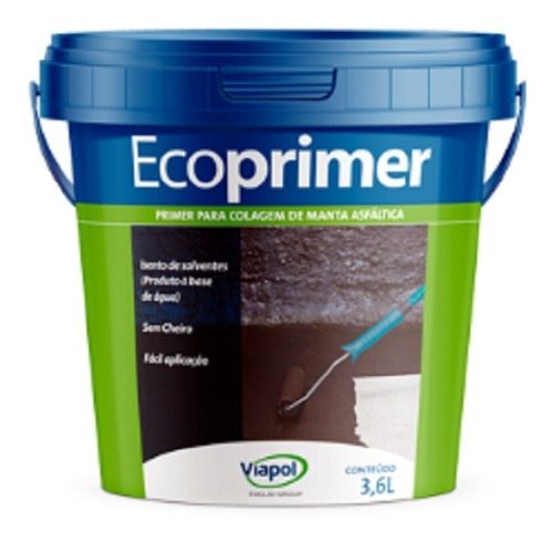 Primer Asfaltico Base Agua Para Mantas Fitas 3,6lt Ecoprimer