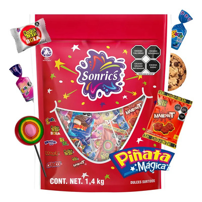 de Dulces Sonrics Piñata Mágica 1.4kg con Rockaleta, Tix Tix, Chokis | MercadoLibre